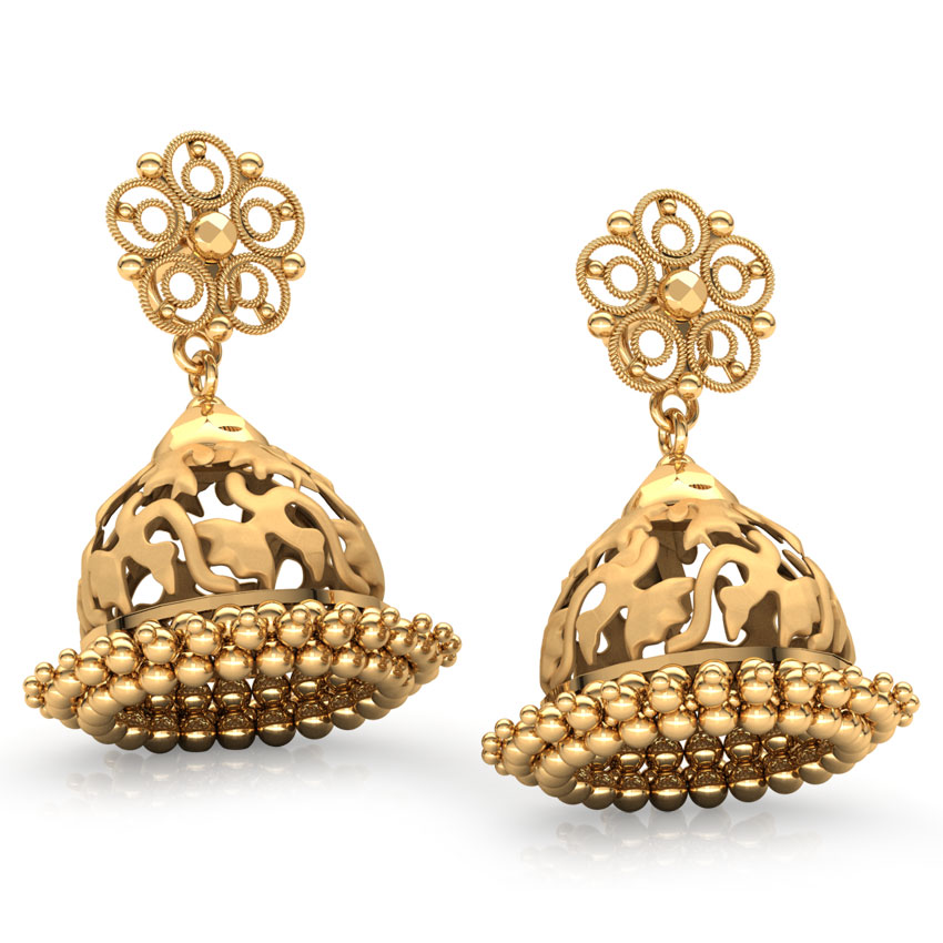Filigree Gold Jhumkas