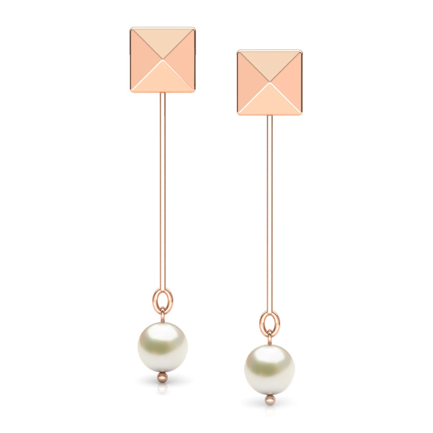 Quad and Pearl Drop Earrings