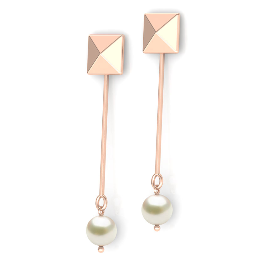 Quad and Pearl Drop Earrings