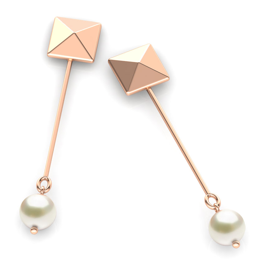 Quad and Pearl Drop Earrings