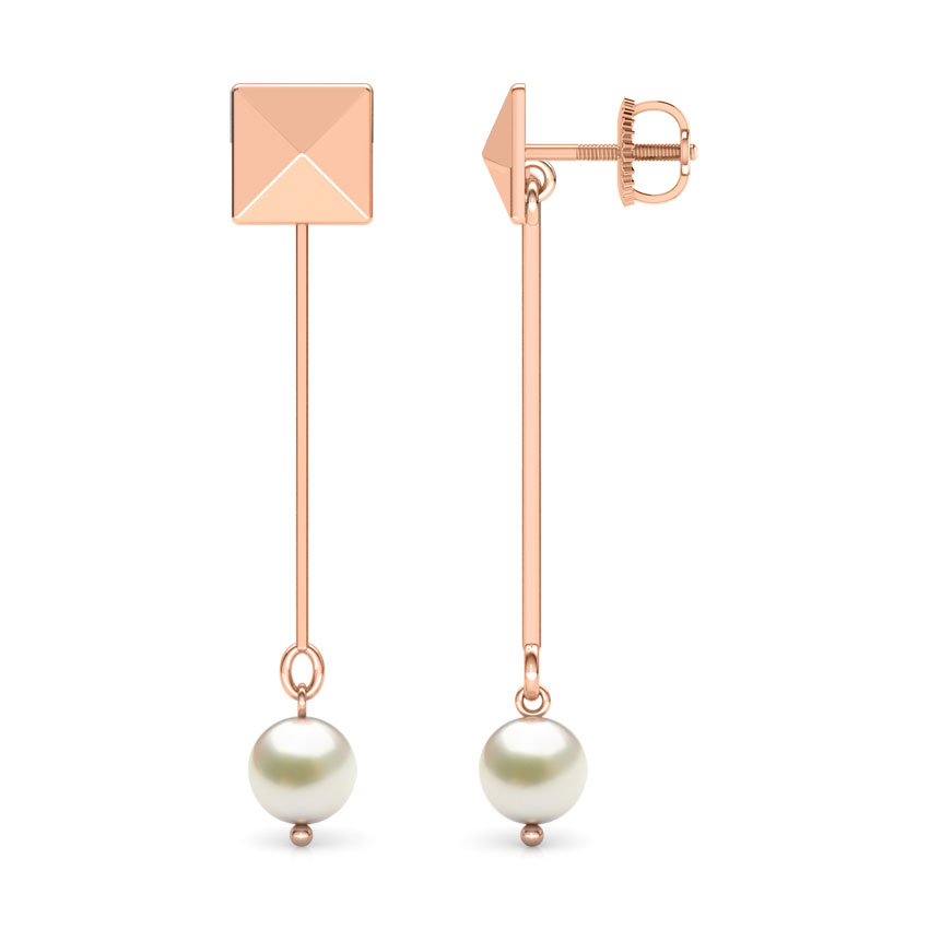 Quad and Pearl Drop Earrings