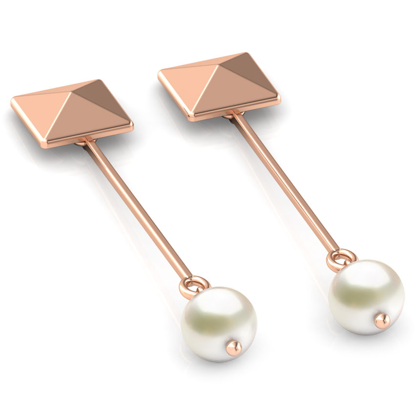 Quad and Pearl Drop Earrings