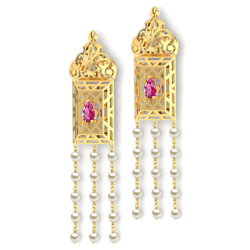 Amer Ornate Lawn Gemstone Drop Earrings Amer Ornate Lawn Gemstone Drop Earrings