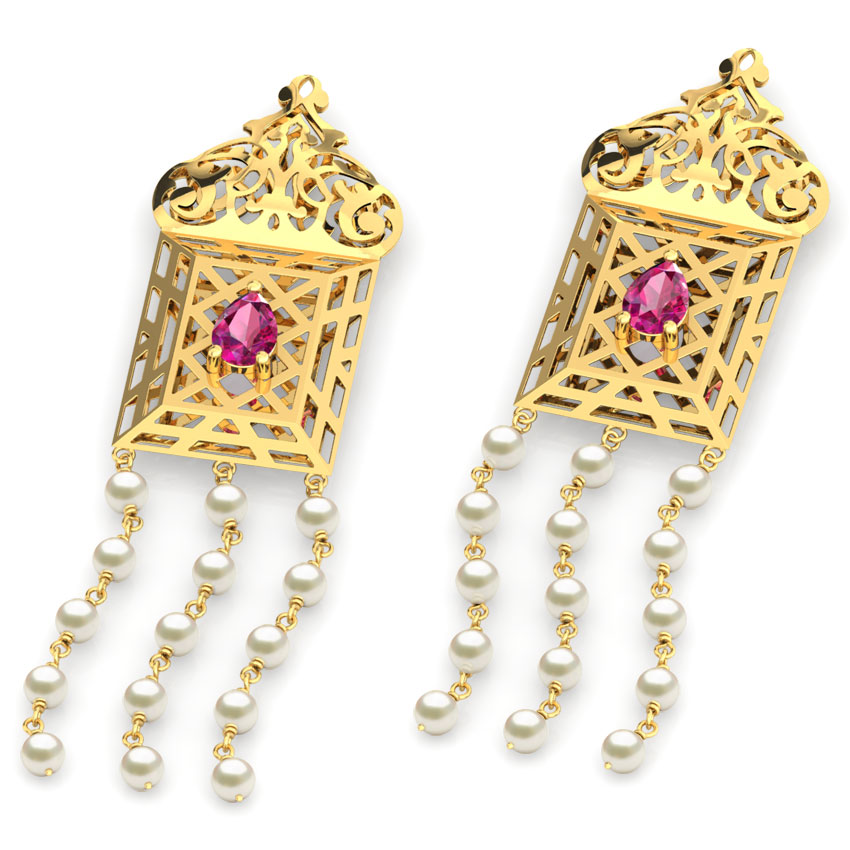 Amer Ornate Lawn Gemstone Drop Earrings Amer Ornate Lawn Gemstone Drop Earrings