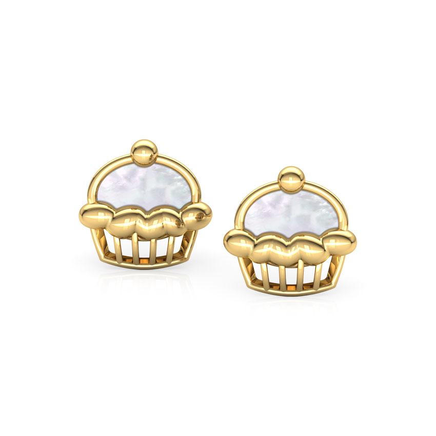 Cupcake Mother of Pearl Stud Earrings
