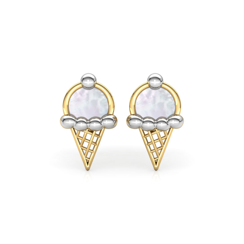 Ice Cream Mother of Pearl Stud Earrings
