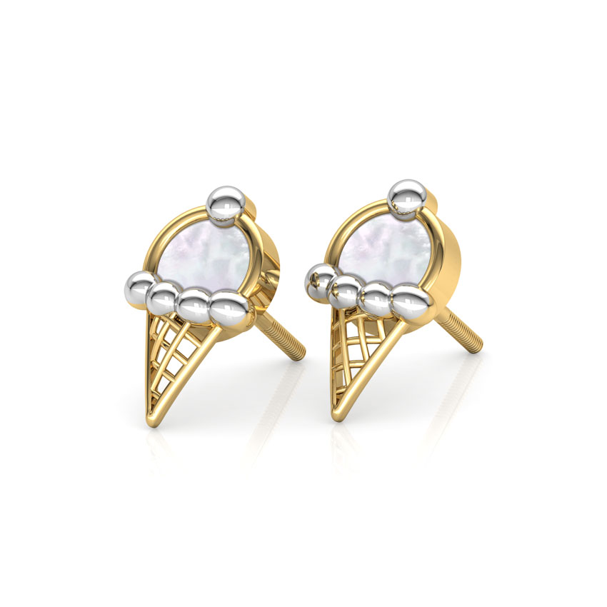 Ice Cream Mother of Pearl Stud Earrings