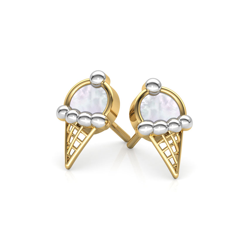 Ice Cream Mother of Pearl Stud Earrings