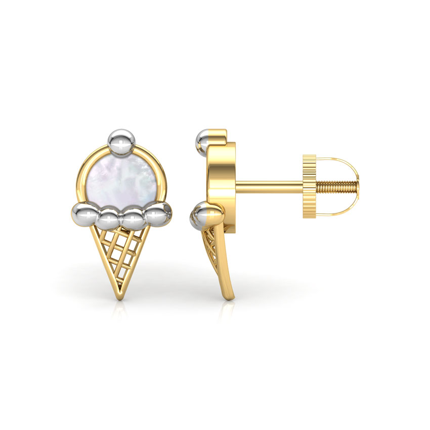 Ice Cream Mother of Pearl Stud Earrings