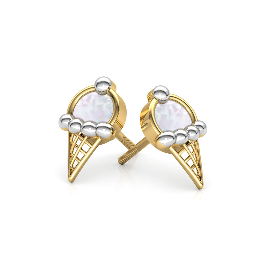 Ice Cream Mother of Pearl Stud Earrings