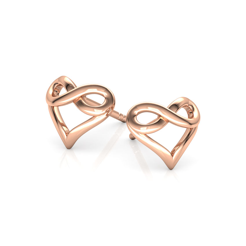 Infinity Love Gold Stud Earrings