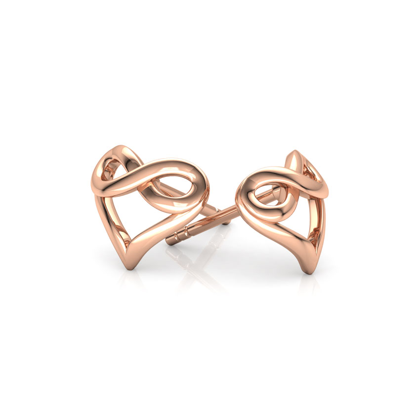 Infinity Love Gold Stud Earrings