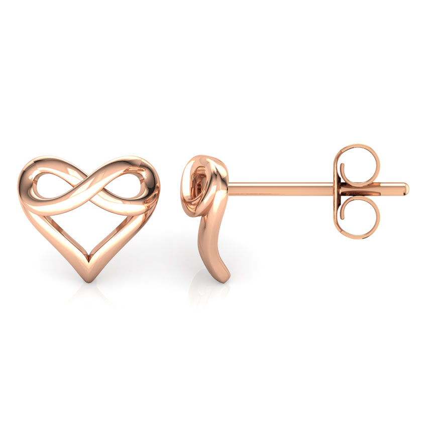 Infinity Love Gold Stud Earrings