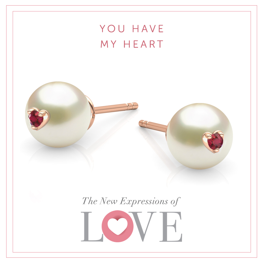 Pearl Love Stud Earrings