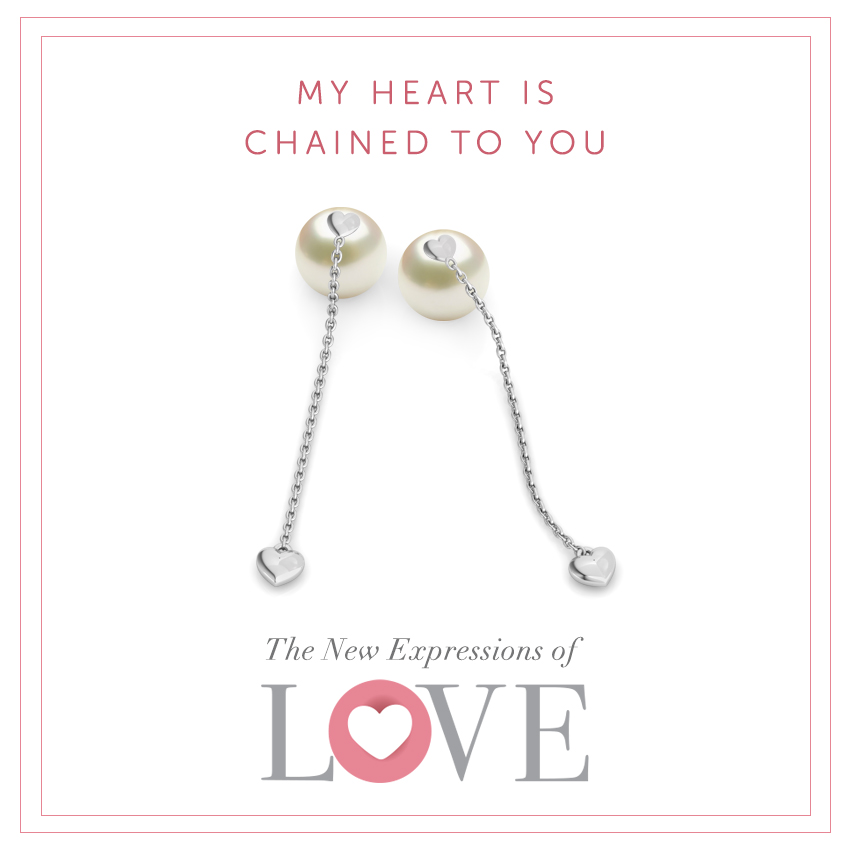 Sway Heart Pearl Drop Earrings