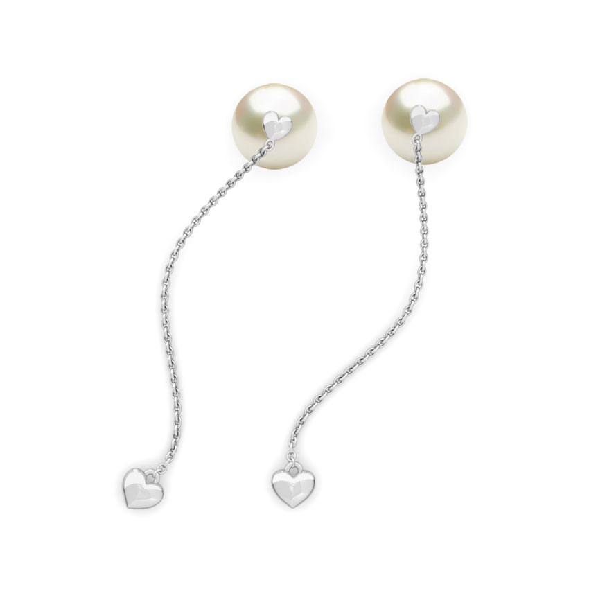 Sway Heart Pearl Drop Earrings