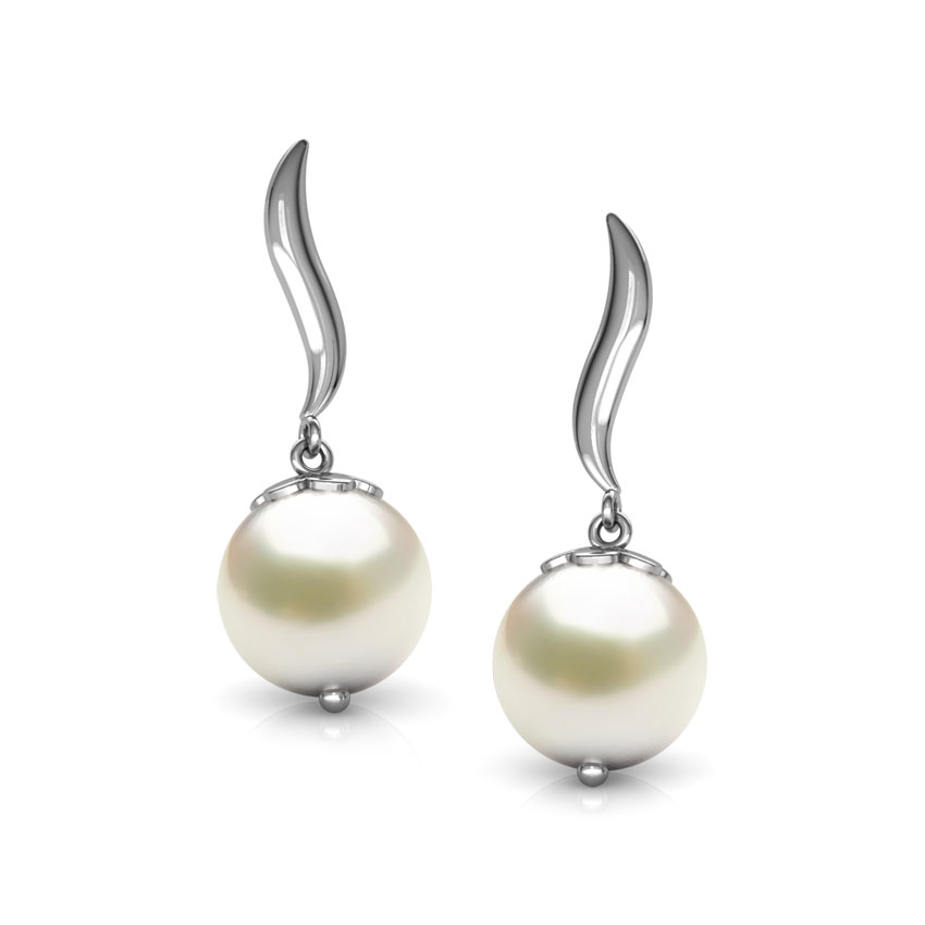 Snow Drop Pearl Drop Earrings