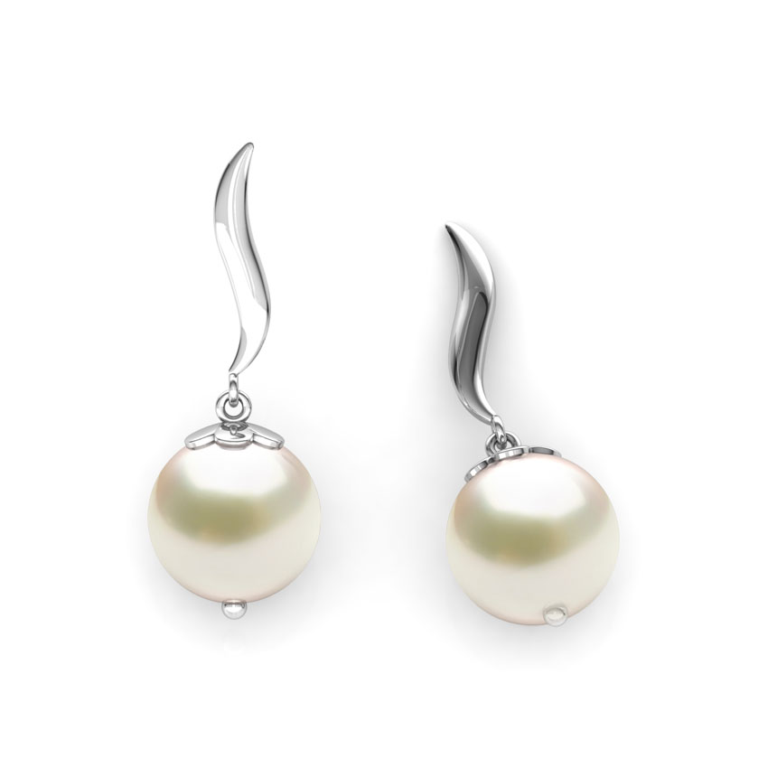 Snow Drop Pearl Drop Earrings