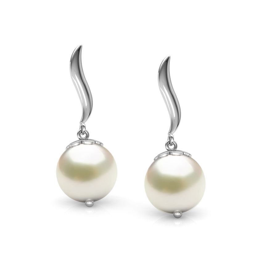 Snow Drop Pearl Drop Earrings
