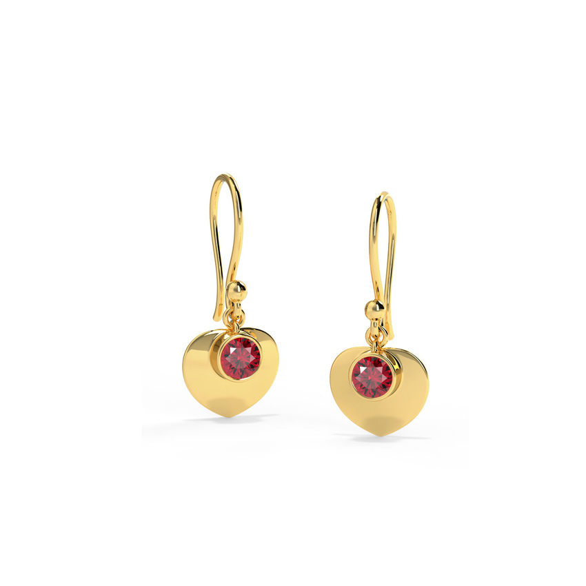 Sweetheart Garnet Drop Earrings