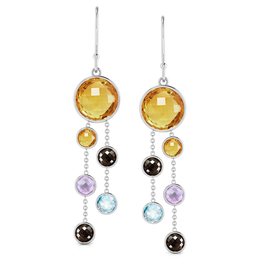 Orb Gemstone Drop Earrings