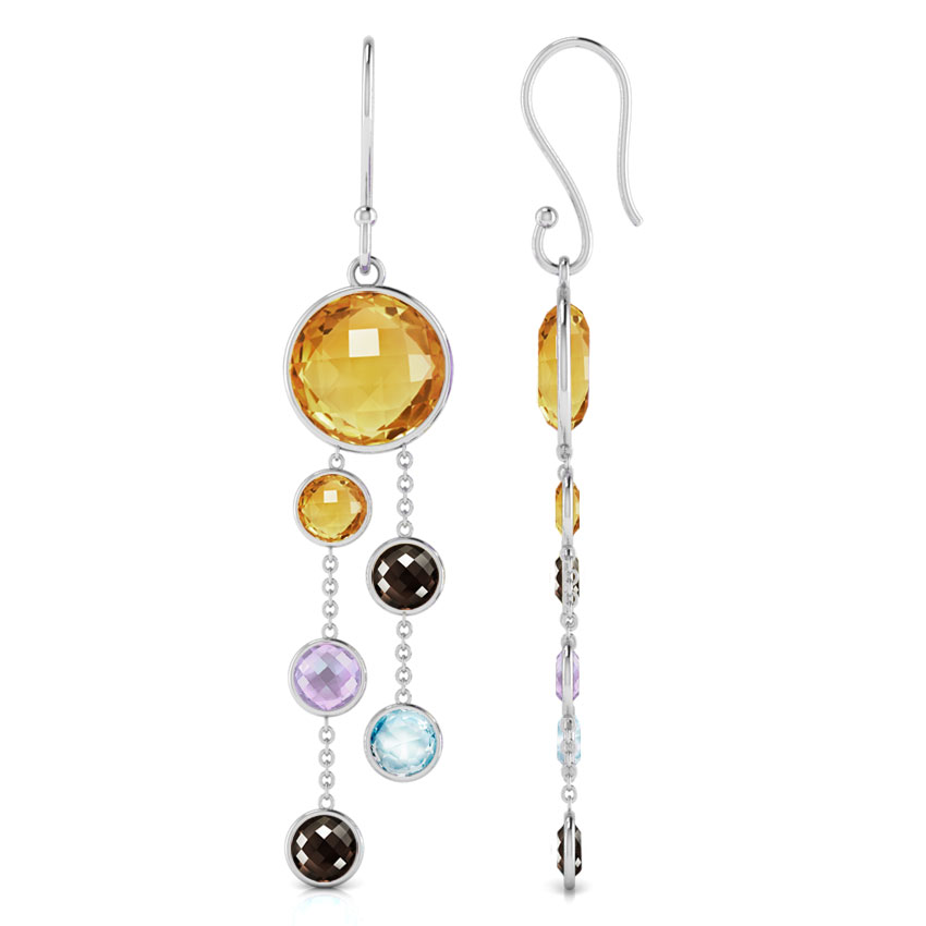 Orb Gemstone Drop Earrings