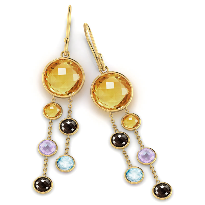 Orb Gemstone Drop Earrings