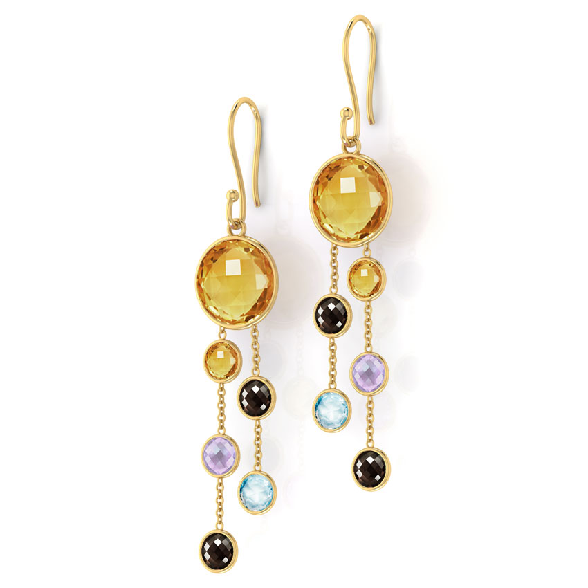 Orb Gemstone Drop Earrings
