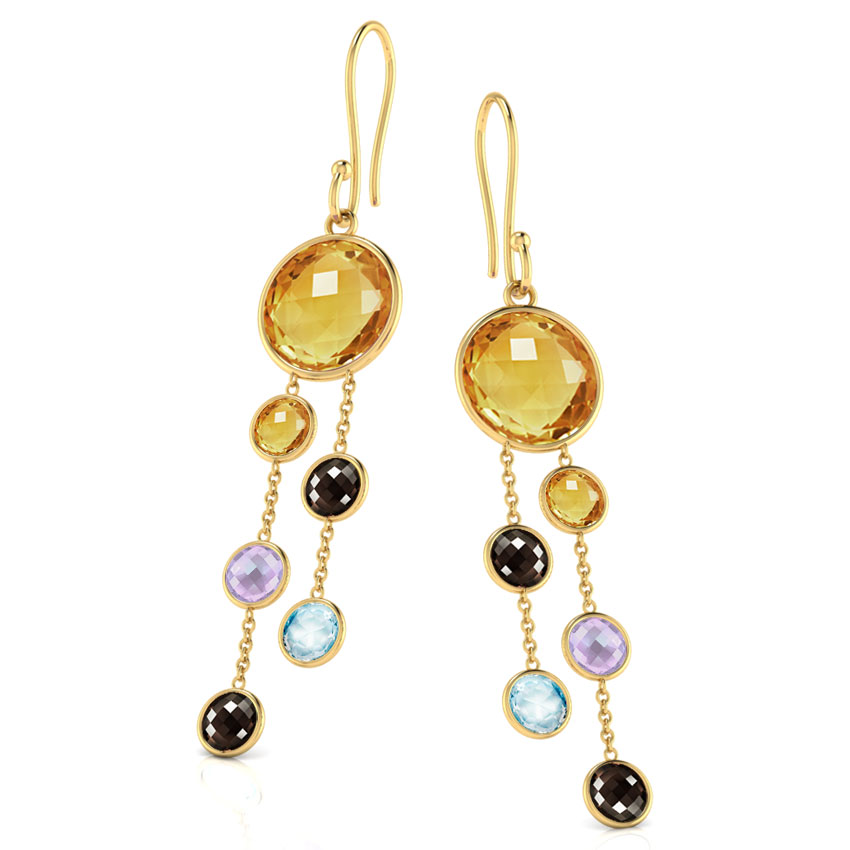 Orb Gemstone Drop Earrings