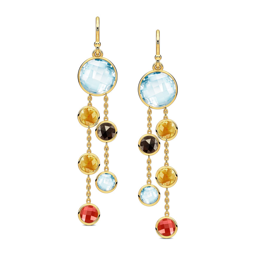 Swerve Gemstone Drop Earrings