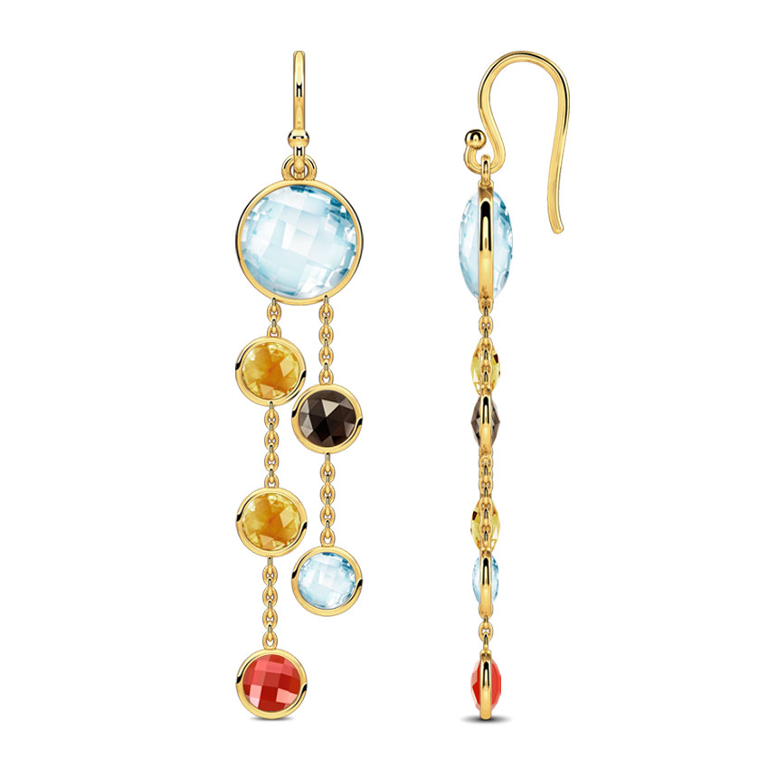 Swerve Gemstone Drop Earrings