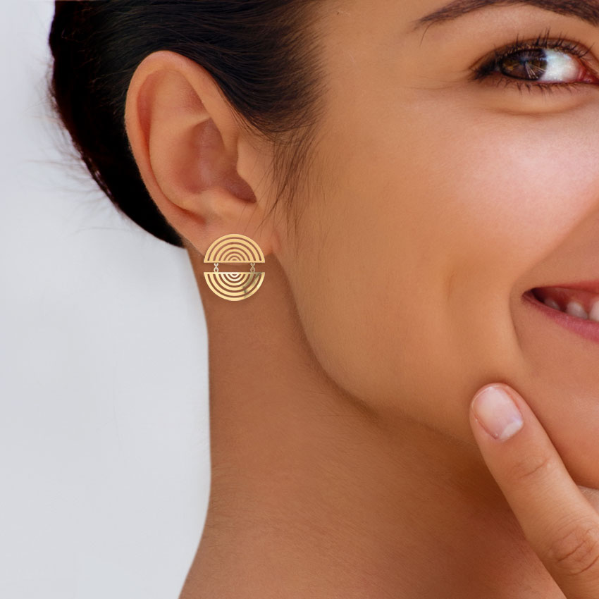 Spiral Drop Gold Earrings Spiral Drop Gold Earrings