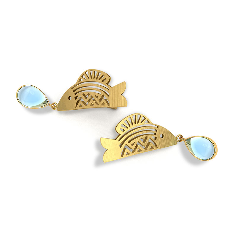 Matsya Linear Gemstone Drop Earrings Matsya Linear Gemstone Drop Earrings