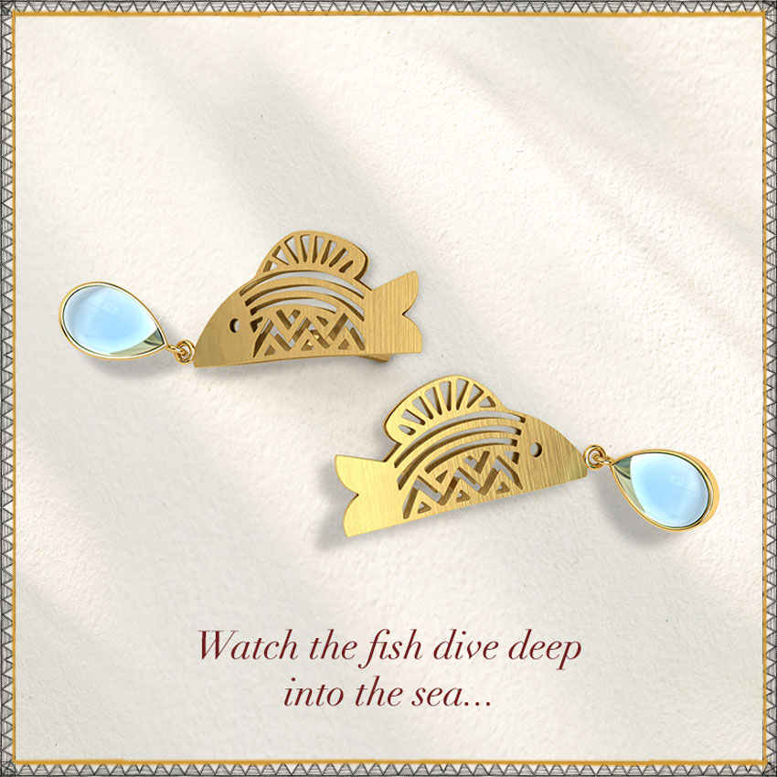 Matsya Linear Gemstone Drop Earrings Matsya Linear Gemstone Drop Earrings