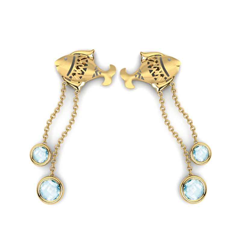 Matsya Topaz Drop Earrings