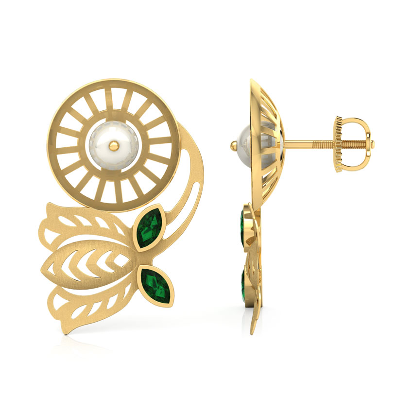 Padma Intricate Gemstone Stud Earrings