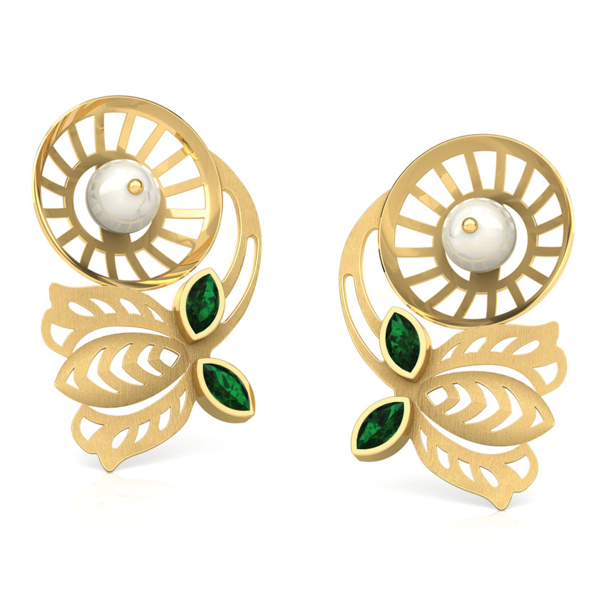 Padma Intricate Gemstone Stud Earrings