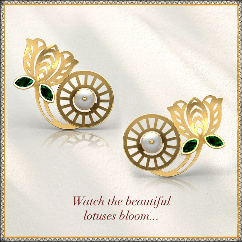 Padma Intricate Gemstone Stud Earrings