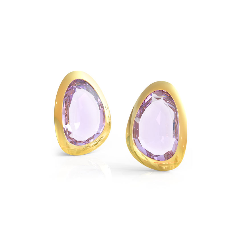 Amethyst Pear Stud Earrings
