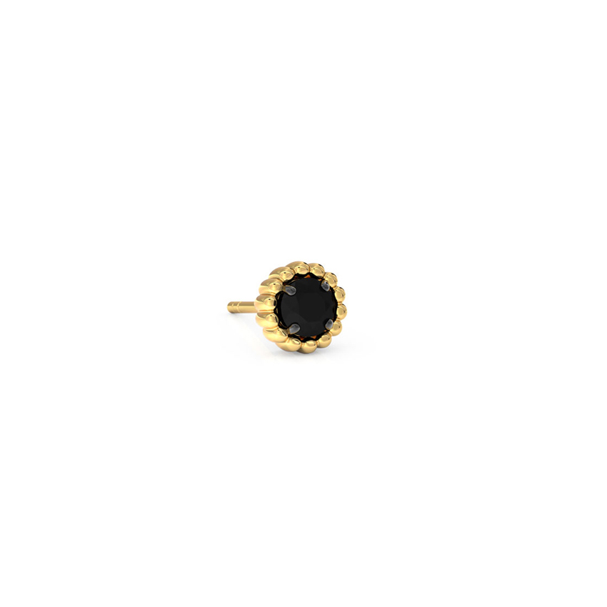 Gold Earrings 14 Karat Yellow Gold Bryant Gemstone Stud for Men