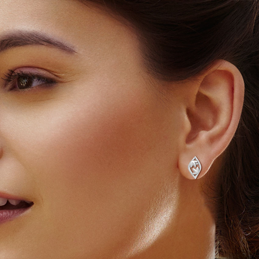 Platinum Earrings Platinum 950 Platinum Marquise Petals Platinum Stud Earrings