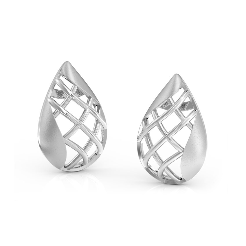 Pear Lattice Stud Earrings