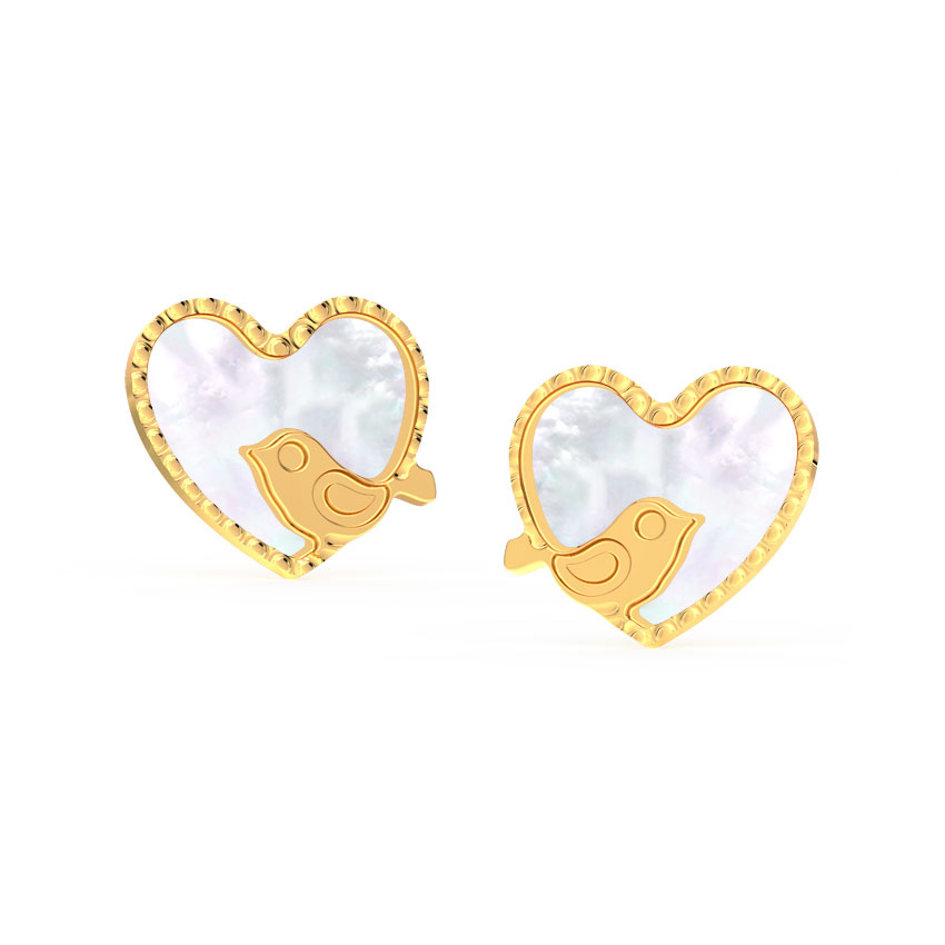 Chirpy Love Mother of Pearl Stud Earrings