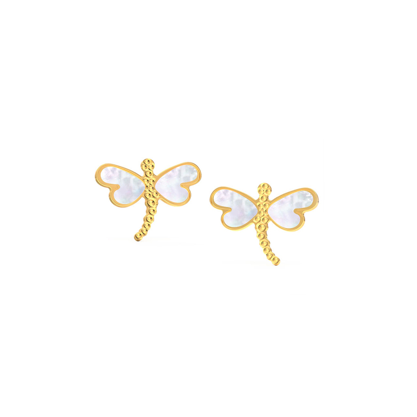 Dragonfly Mother of Pearl Stud Earrings