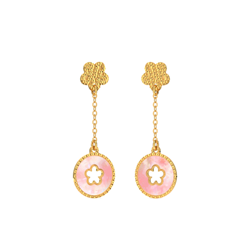 Floral Mother of Pearl Drop Earrings