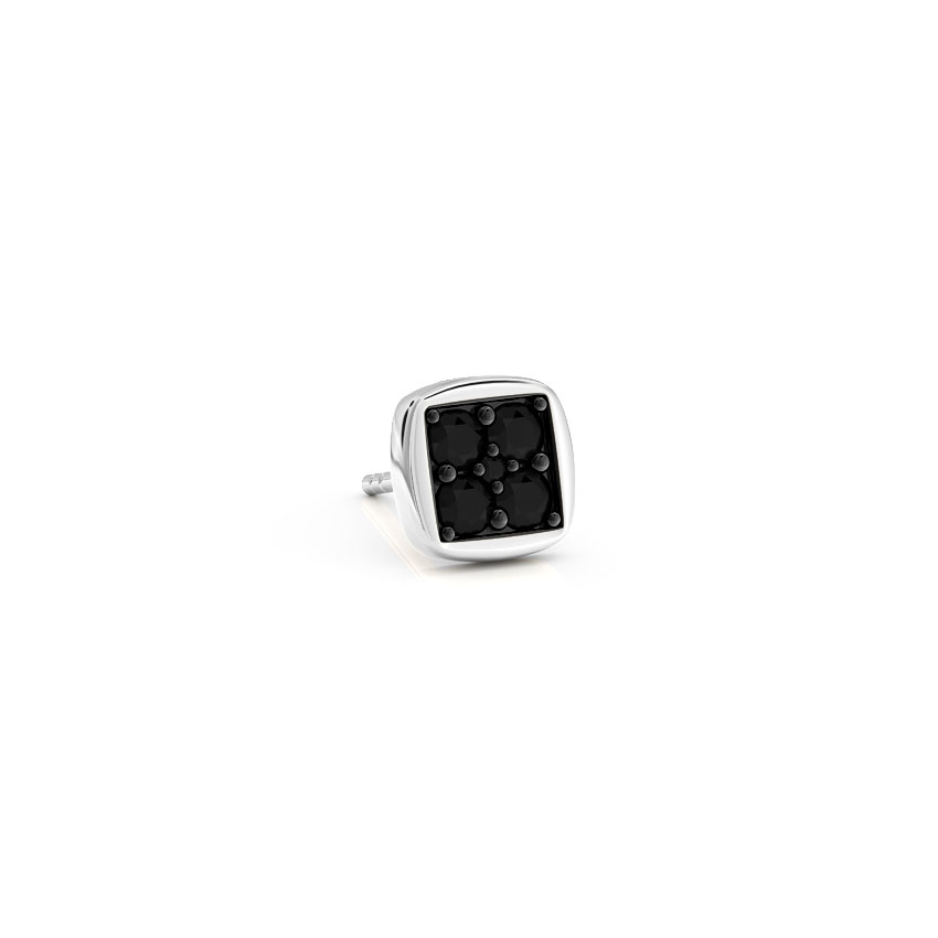 Gold Earrings 18 Karat White Gold Alex Gemstone Stud for Men