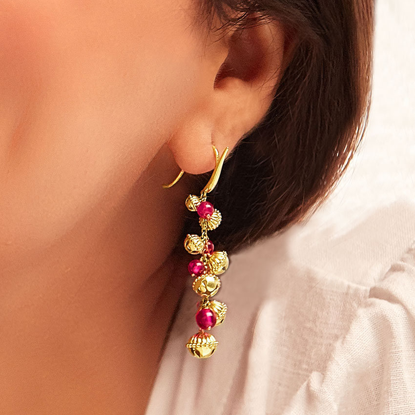 Kasturi Gold Drop Earrings