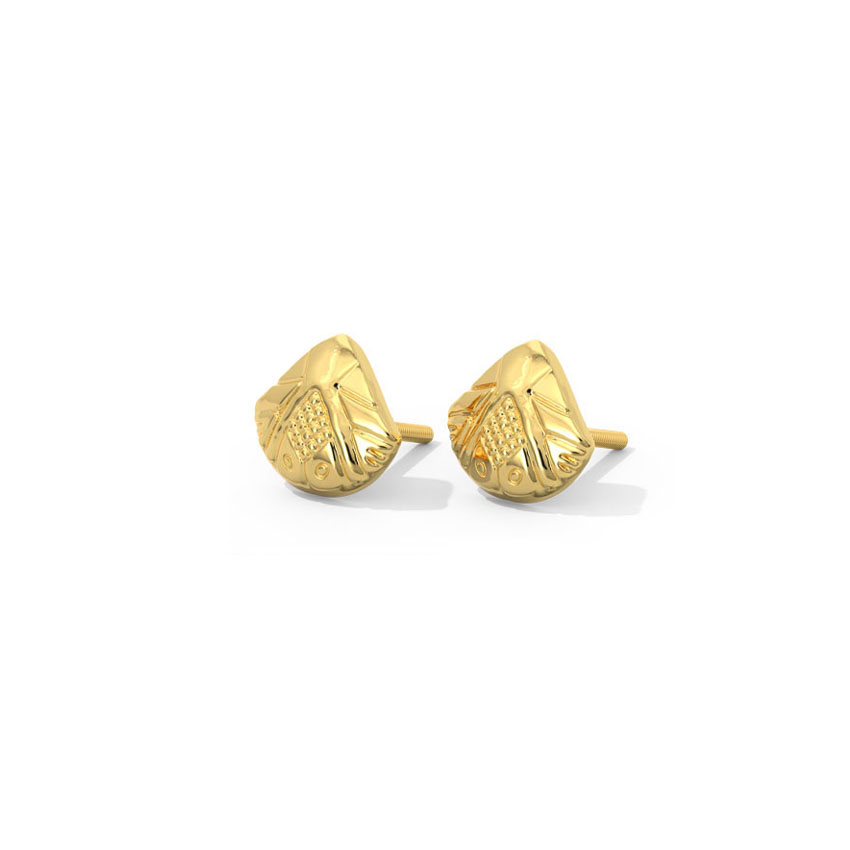 Gold Earrings 18 Karat Yellow Gold Kavya Classic Gold Stud Earrings