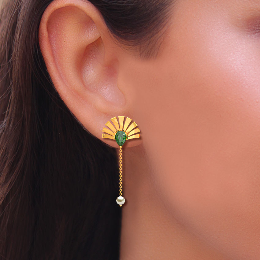 Royal Crown Gemstone Drop Earrings