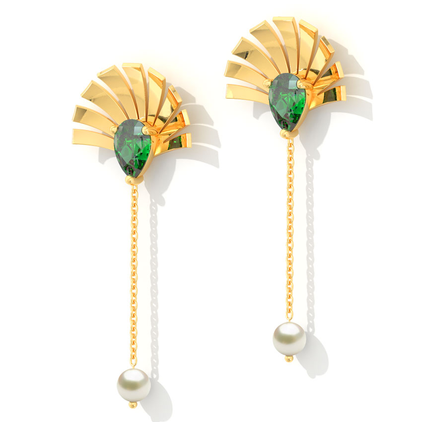 Royal Crown Gemstone Drop Earrings